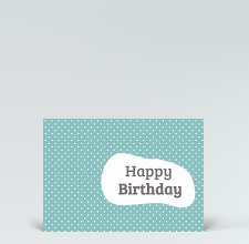 Geburtstagskarte: Postkarte Mid-Century Style Happy Birthday blau
