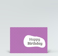 Geburtstagskarte: Postkarte Mid-Century Style Happy Birthday violett