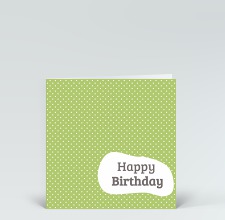 Geburtstagskarte: Happy Birthday Dots grün Mid-Century Style