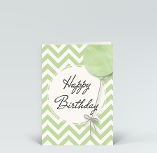 Geburtstagskarte: Happy Birthday mit Luftballon grün