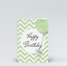 Geburtstagskarte: Happy Birthday mit Luftballon grün