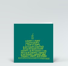 Geburtstagskarte: Happy Birthday Torte grün