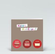 Geburtstagskarte: Kleine Torten in rot