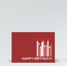 Geburtstagskarte: Postkarte rote Geburtstagskerzen Englisch