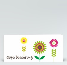 Genesungskarte: Besserungs-Blumen bunt