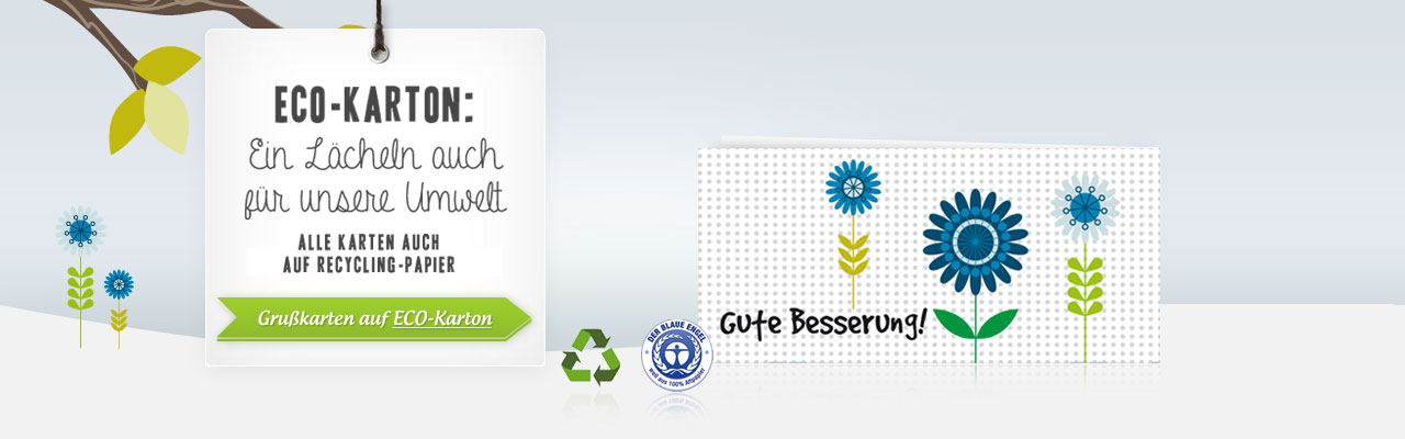 Eco-Grußkarten: Alle Grußkarten auch auf Recyclingpapier
