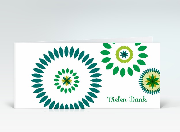 Danksagung Blütenvielfalt vielen Dank grün Vorderseite