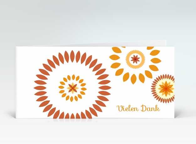 Danksagung Blütenvielfalt vielen Dank orange Vorderseite