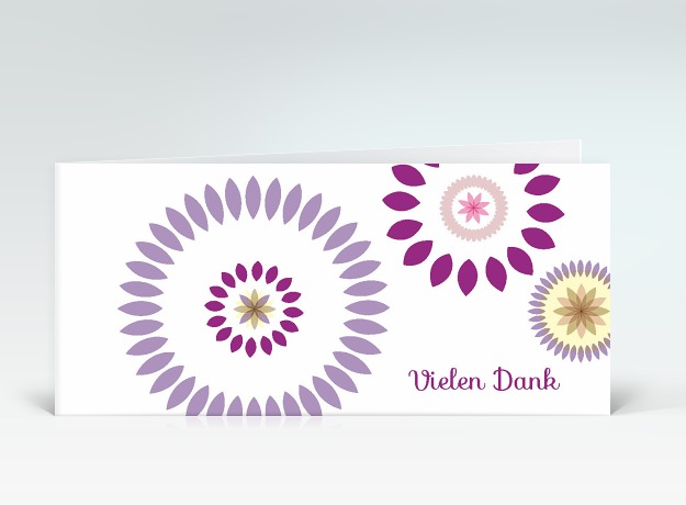 Danksagung Blütenvielfalt vielen Dank violett Vorderseite