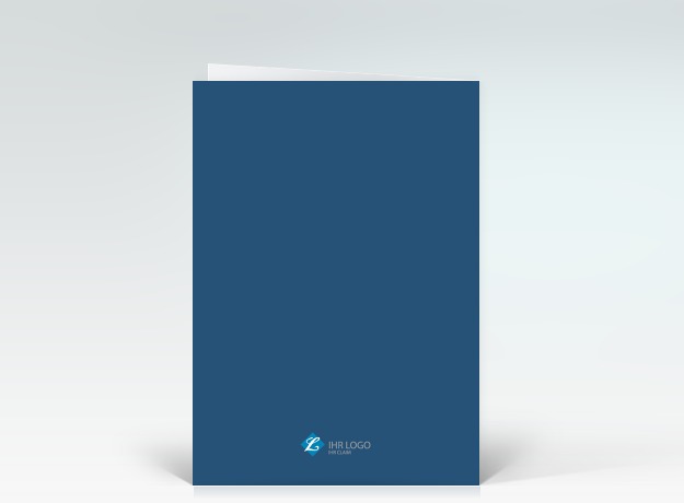 Danksagung Zarter Blumenzweig auf blau Herzlichen Dank Rückseite