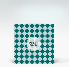 Danksagung: Hellblau-Grün kariert Vielen Dank