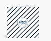 Danksagungen: Marmorierte feine Streifen in blau Danke DK1050