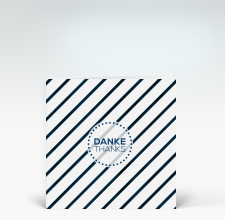 Danksagung: Marmorierte feine Streifen in blau Danke