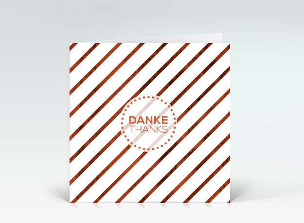 Danksagung Marmorierte feine Streifen in orange Danke Vorderseite