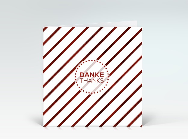Danksagung Marmorierte feine Streifen in rot Danke Vorderseite