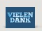 Danksagung Postkarte Tigerschrift Vielen Dank auf blau Vorderseite Thumb
