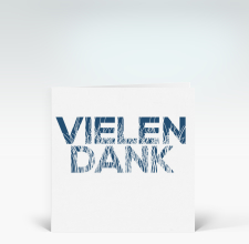 Danksagung: Gras in Schrift Vielen Dank blau