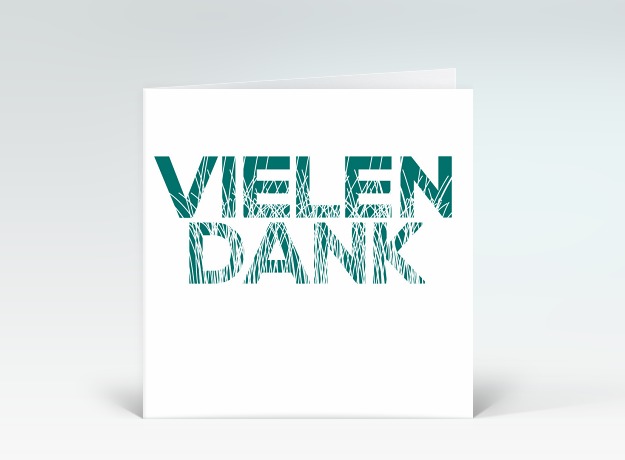 Danksagung Gras in Schrift Vielen Dank grün Vorderseite