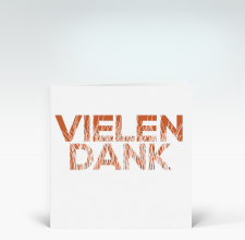 Danksagung: Gras in Schrift Vielen Dank orange
