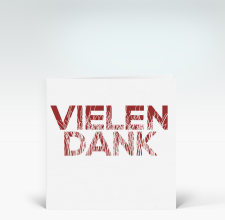 Danksagung: Gras in Schrift Vielen Dank rot