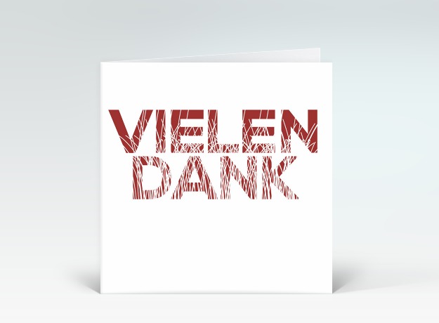 Danksagung Gras in Schrift Vielen Dank rot Vorderseite