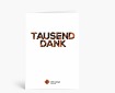 Danksagungen: Zebra-Schrift tausend Dank in rot DK1064