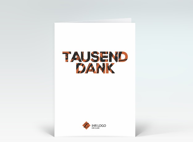 Danksagung Zebra-Schrift tausend Dank in rot Vorderseite