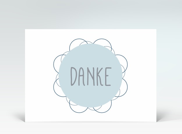 Danksagung Danke Postkarte Serie #5 hellblau Vorderseite