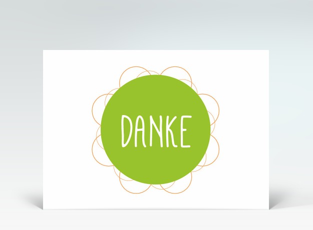 Danksagung Danke Postkarte Serie #5 grasgrün Vorderseite