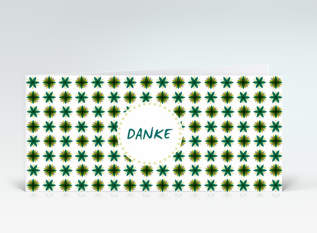 Danksagung Blumenmuster Danke grün Vorderseite