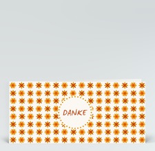 Danksagung: Blumenmuster Danke orange