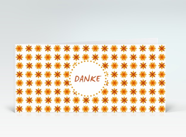Danksagung Blumenmuster Danke orange Vorderseite