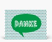 Danksagungen: Danke Postkarte Sprechblase auf Geschenkemuster grün DK1222