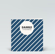 Danksagung: Danke blau-weiß gestreift