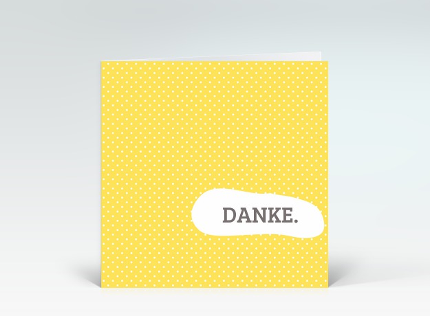 Danksagung Dankeschön Mid-Century Style gelb Vorderseite