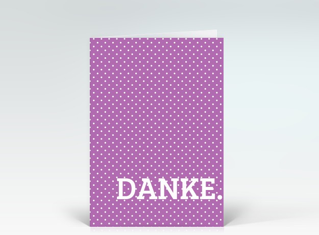 Danksagung Danke Punkte violett Vorderseite