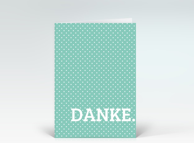Danksagung Danke Punkte türkis Vorderseite