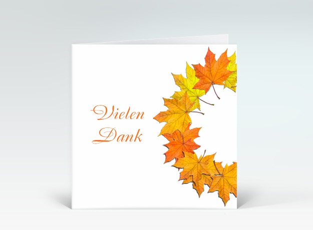 Danksagung Herbstblätter Danksagung Vorderseite