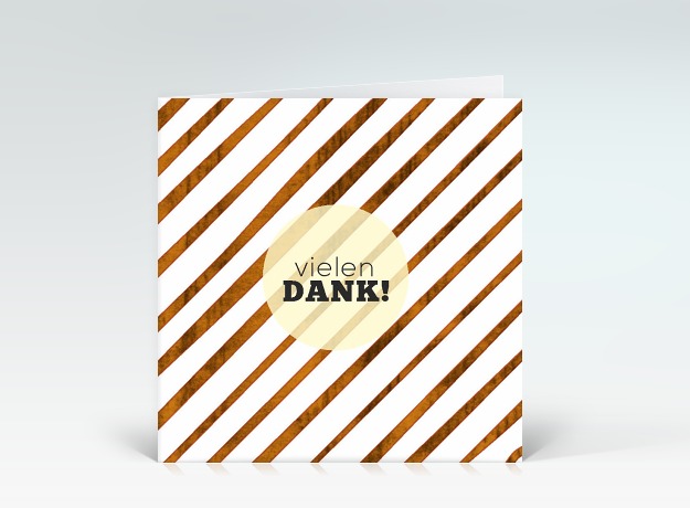Danksagung Vielen Dank - marmorierte Streifen in orange Vorderseite