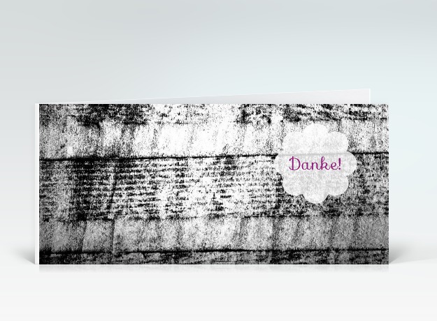 Danksagung Frottage Holz Danke in pink Vorderseite