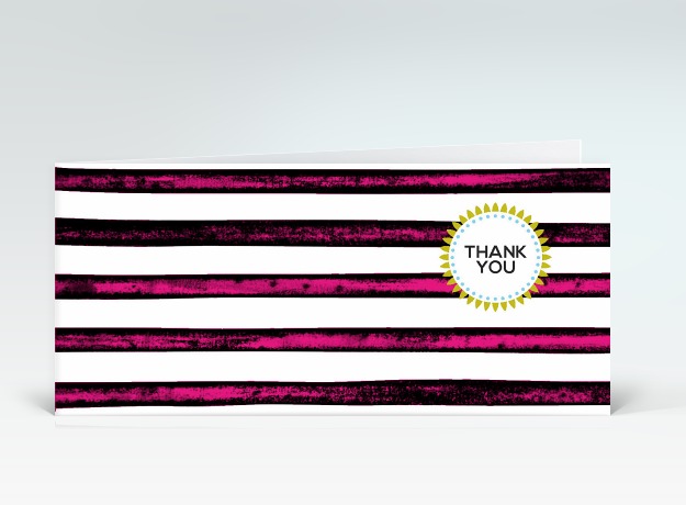 Danksagung Frottage in Streifen Thank You pink Vorderseite