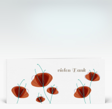 Danksagung: Sechs Mohnblumen in orange vielen Dank