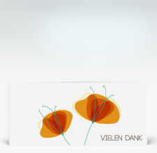 Danksagung: Zwei Mohnblumen in orange vielen Dank