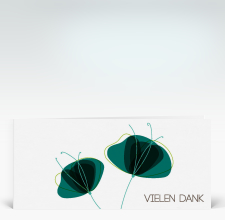 Danksagung: Zwei Mohnblumen in grün vielen Dank