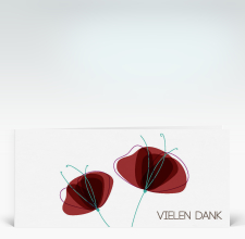 Danksagung: Zwei Mohnblumen in rot vielen Dank