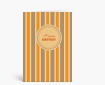 Geburtstagskarten: Happy Birthday gestreift orange ocker DK1318