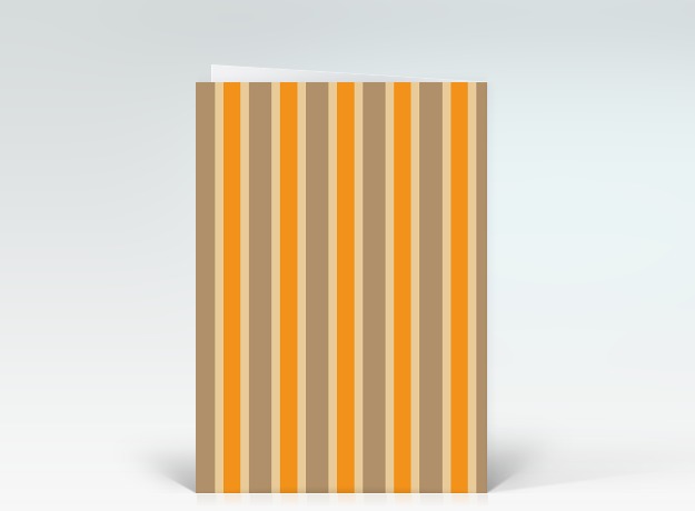 Geburtstagskarte Happy Birthday gestreift orange ocker Rückseite