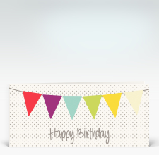 Geburtstagskarte: Geburtstags Wimpel bunt