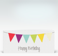 Geburtstagskarte: Geburtstags Wimpel bunt