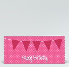 Geburtstagskarte: Geburtstags Wimpel pink